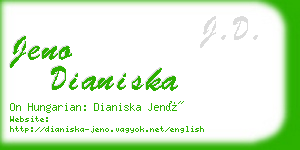 jeno dianiska business card